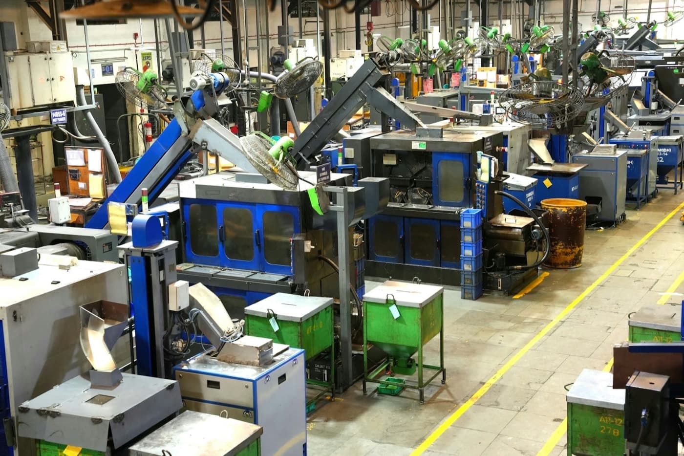 Moulding machines on the Mitsu Chem Plast manufacturing floor