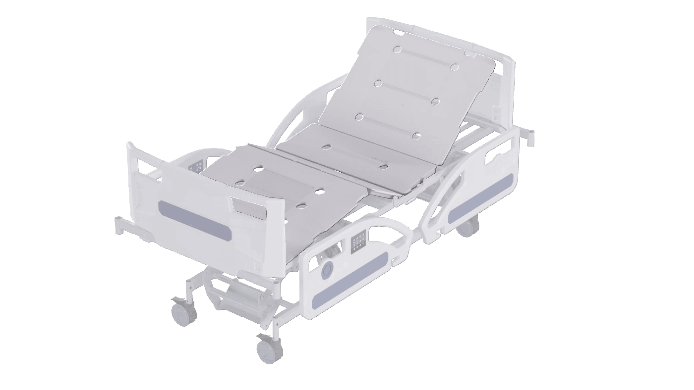 Setu bedliner on a hospital bed frame