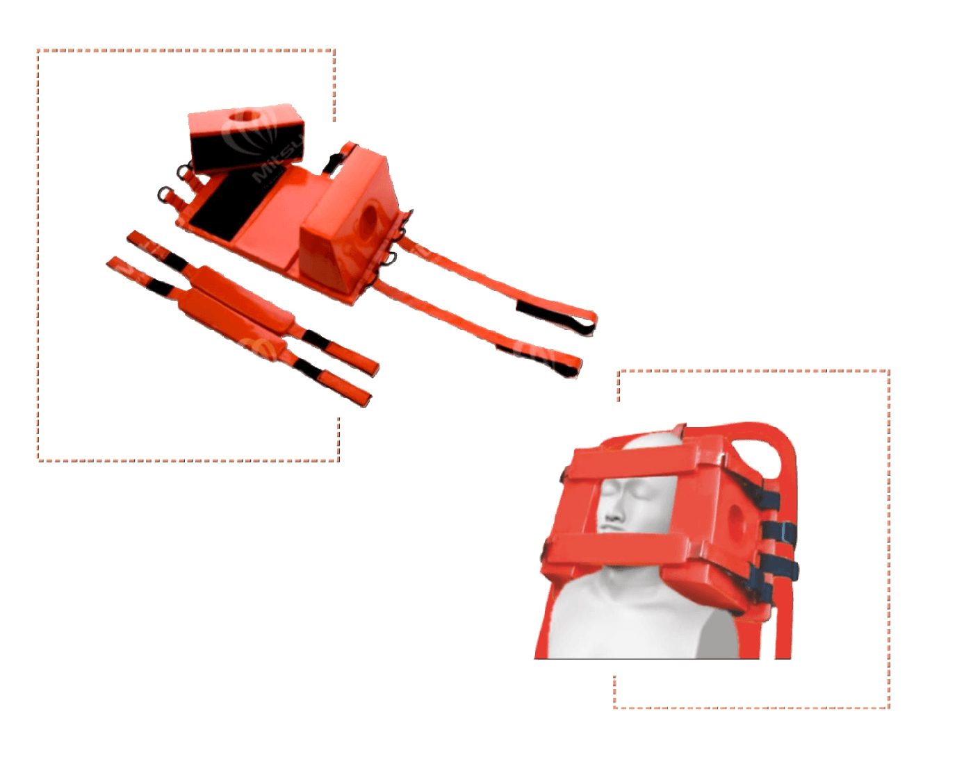 Jivan head immobiliser and spine board